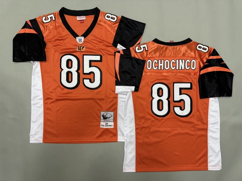 Men 2025 Cincinnati Bengals #85 Ochocinco orange Throwback Limited NFL Jersey style 001->miami dolphins->NFL Jersey
